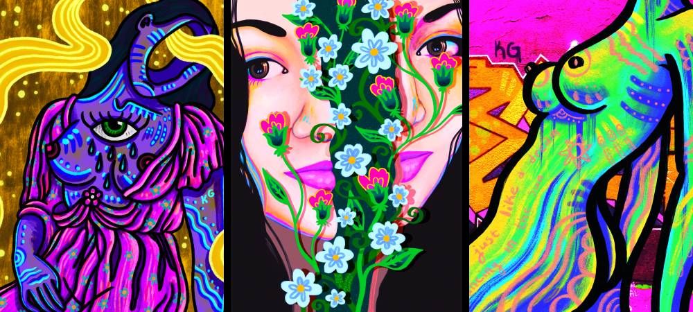 Art by Kyle Gold. Above left to right: Fireflies, Open Mind, Lime Melody